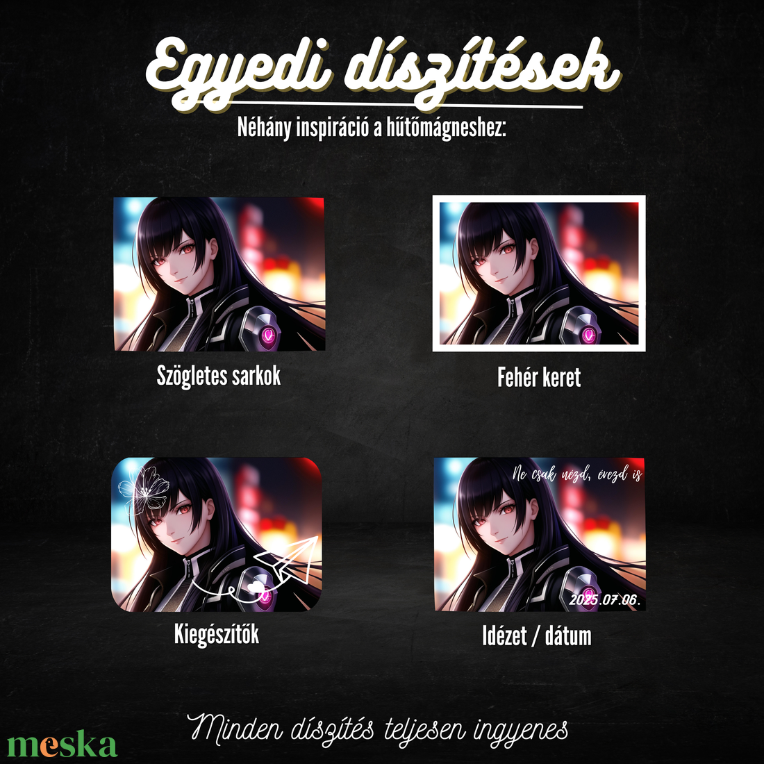 Egyedi Anime Hűtőmágnes  15  10 cm - otthon & életmód - konyhafelszerelés, tálalás - konyhai dekoráció - hűtőmágnes - Meska.hu