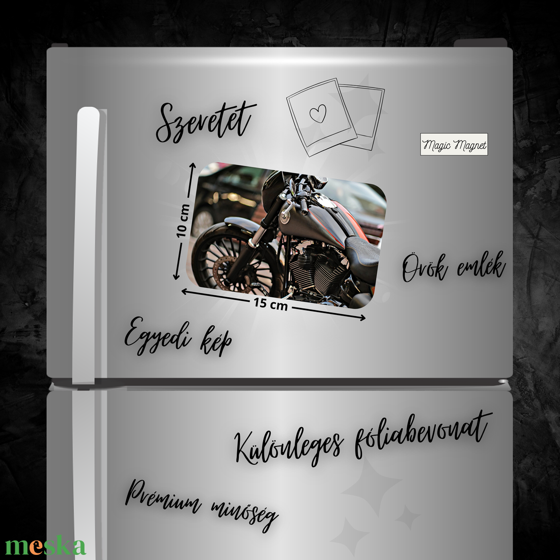 Egyedi Motoros Hűtőmágnes  15  10 cm - otthon & életmód - konyhafelszerelés, tálalás - konyhai dekoráció - hűtőmágnes - Meska.hu