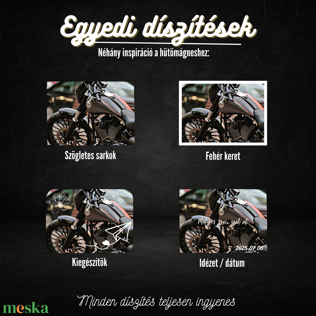 Egyedi Motoros Hűtőmágnes  15  10 cm - otthon & életmód - konyhafelszerelés, tálalás - konyhai dekoráció - hűtőmágnes - Meska.hu