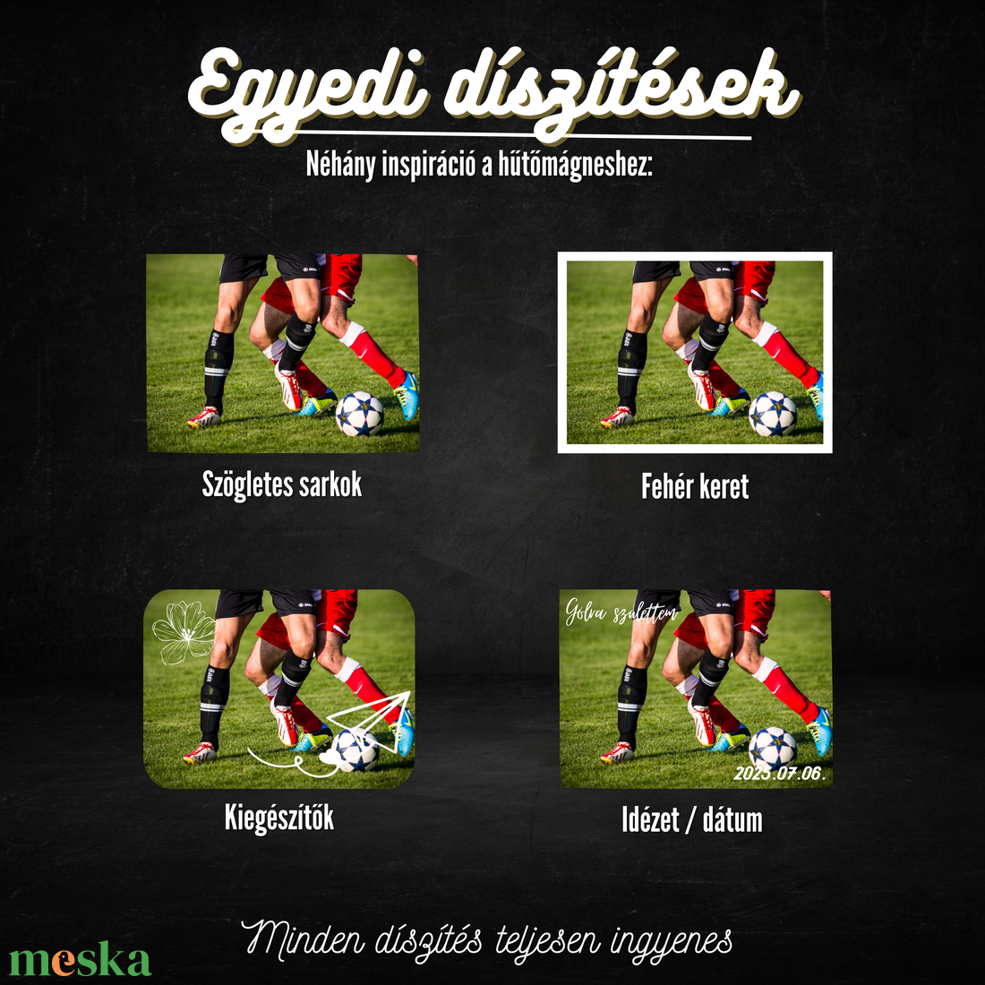 Egyedi Focis Hűtőmágnes � 7,5 � 5 cm - otthon & életmód - konyhafelszerelés, tálalás - konyhai dekoráció - hűtőmágnes - Meska.hu