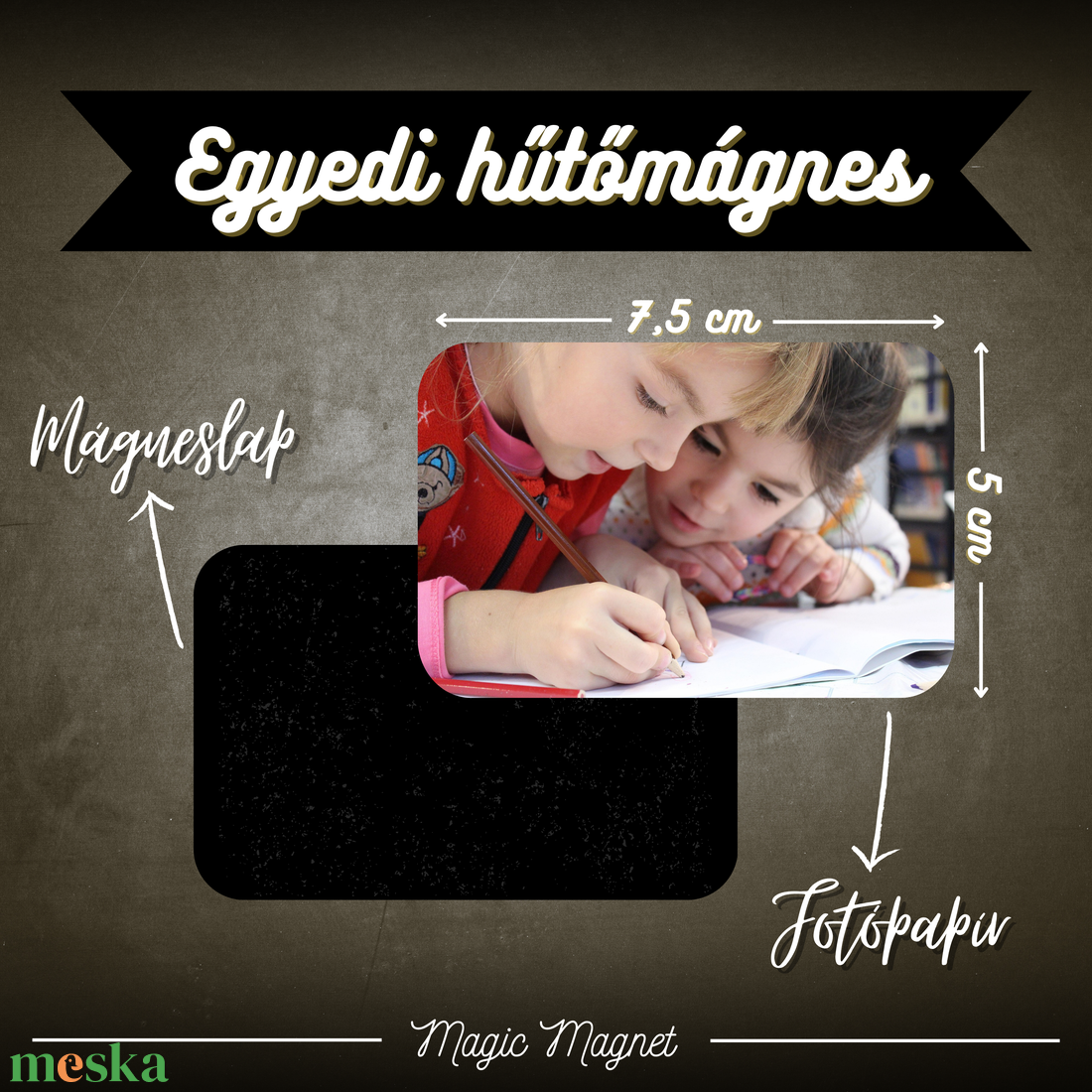 Egyedi Iskolás Hűtőmágnes  7,5  5 cm - otthon & életmód - konyhafelszerelés, tálalás - konyhai dekoráció - hűtőmágnes - Meska.hu