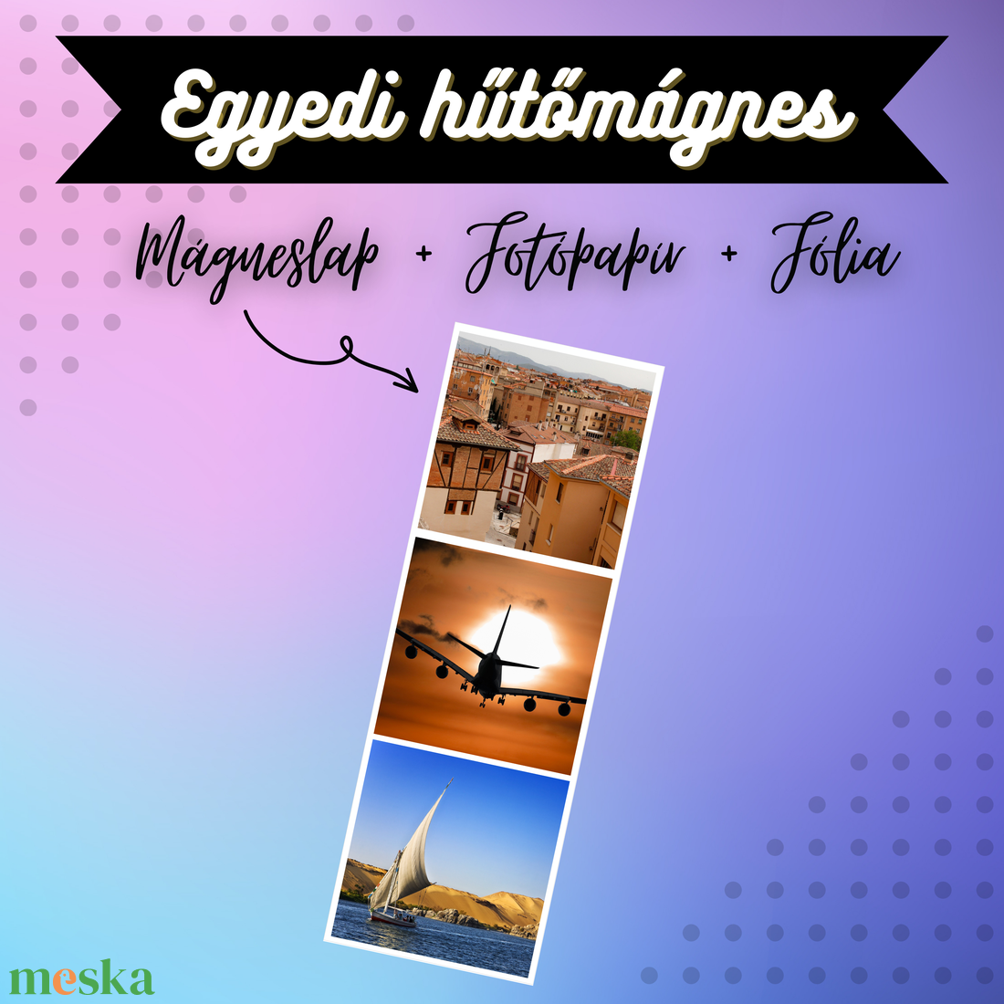 Egyedi Nyaralás Fotócsík Hűtőmágnes  15  5 cm - otthon & életmód - konyhafelszerelés, tálalás - konyhai dekoráció - hűtőmágnes - Meska.hu