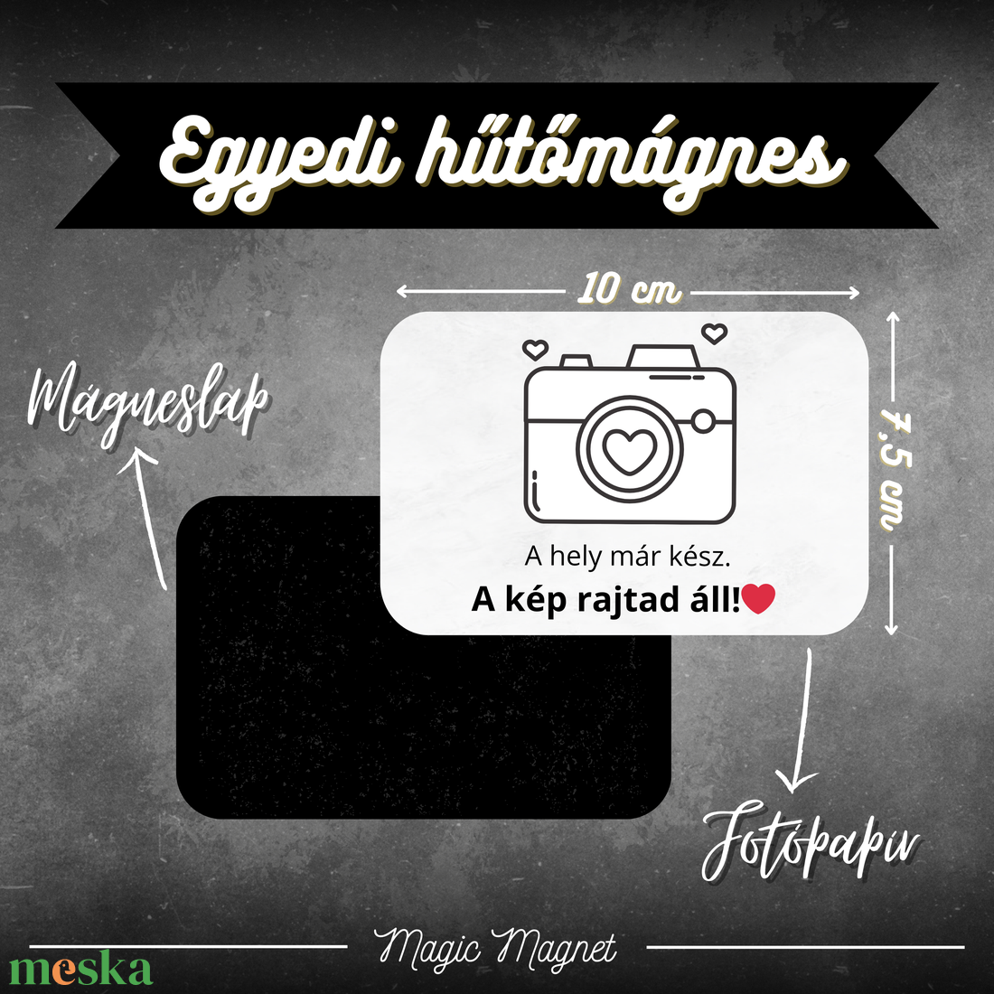 Közepes Méretű Egyedi Hűtőmágnes  10  7,5 cm - otthon & életmód - konyhafelszerelés, tálalás - konyhai dekoráció - hűtőmágnes - Meska.hu