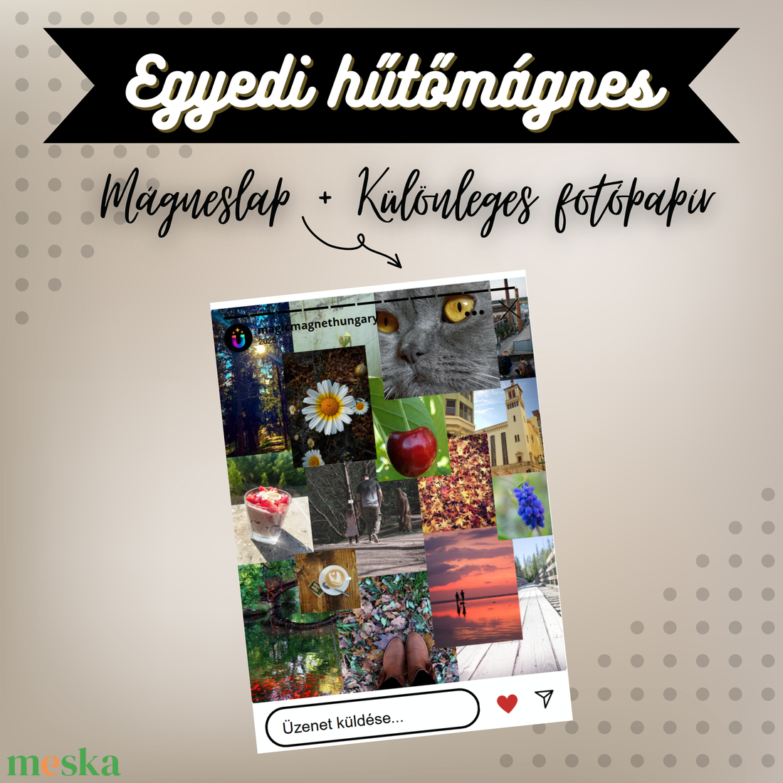 Instagram-story Stílusú Egyedi Hűtőmágnes  10  7 cm - otthon & életmód - konyhafelszerelés, tálalás - konyhai dekoráció - hűtőmágnes - Meska.hu