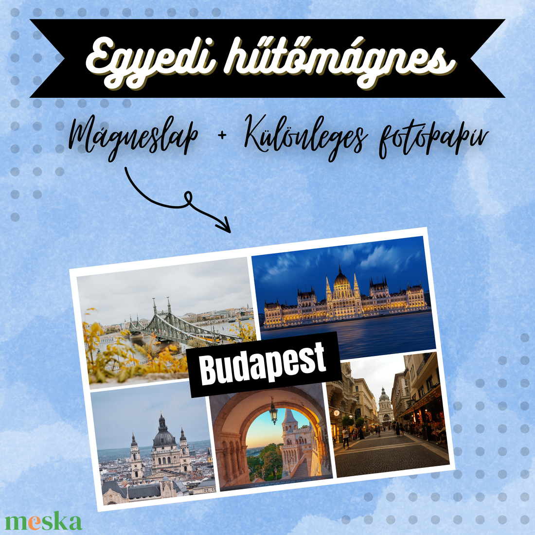 Egyedi Város Fotórács Hűtőmágnes  15  10 cm - otthon & életmód - konyhafelszerelés, tálalás - konyhai dekoráció - hűtőmágnes - Meska.hu