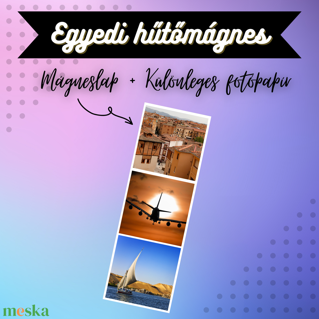 Egyedi Nyaralás Fotócsík Hűtőmágnes  15  5 cm - otthon & életmód - konyhafelszerelés, tálalás - konyhai dekoráció - hűtőmágnes - Meska.hu
