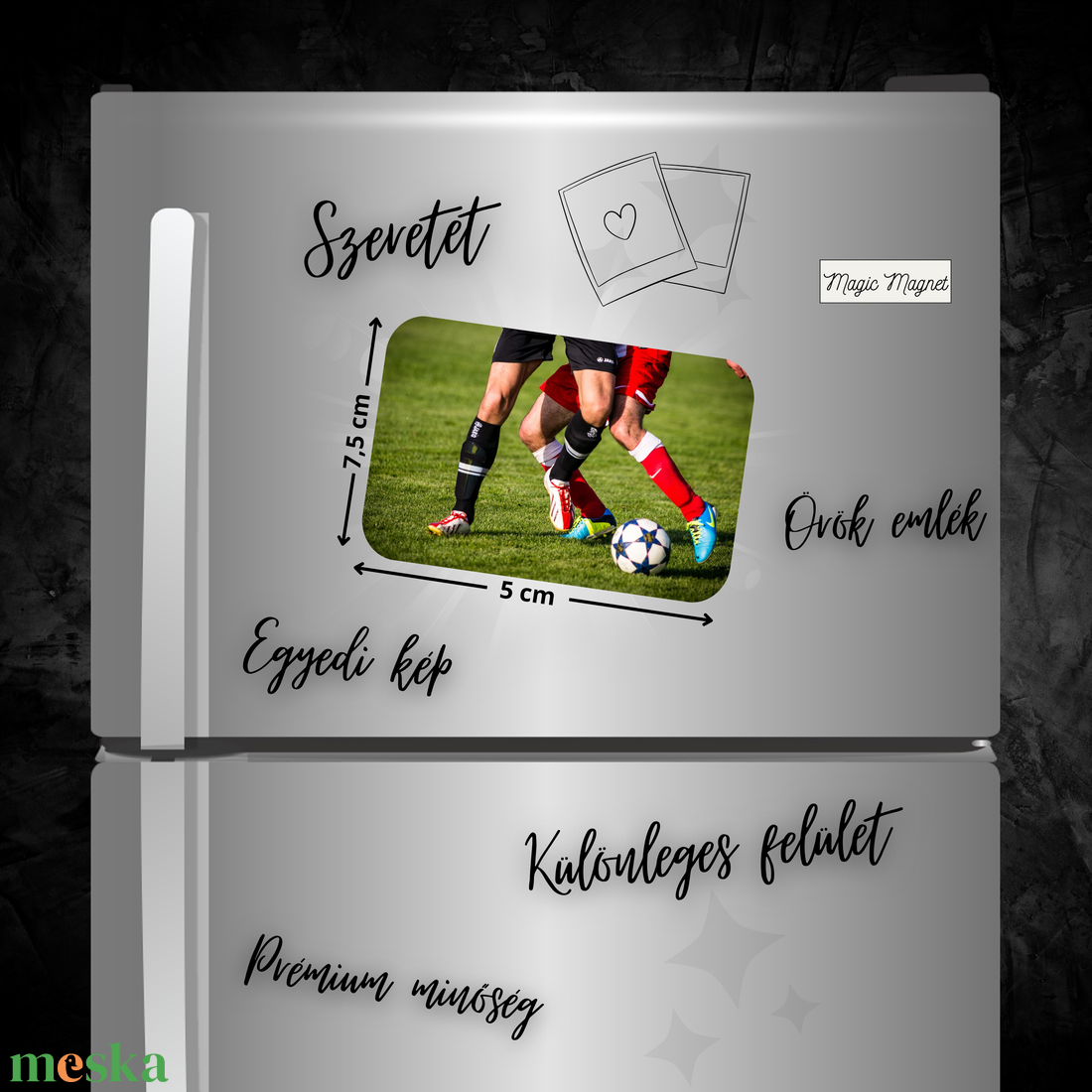 Egyedi Focis Hűtőmágnes � 7,5 � 5 cm - otthon & életmód - konyhafelszerelés, tálalás - konyhai dekoráció - hűtőmágnes - Meska.hu