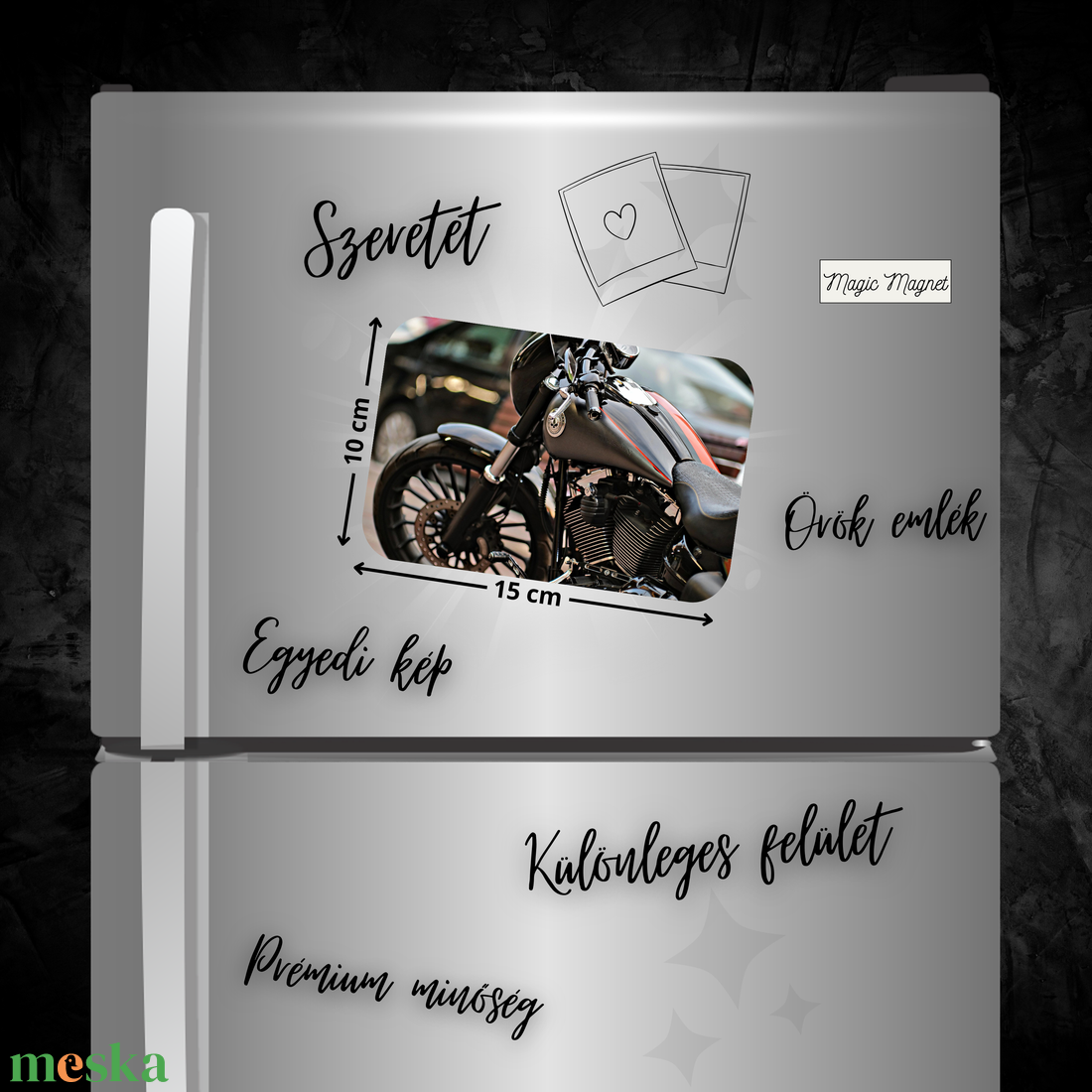 Egyedi Motoros Hűtőmágnes  15  10 cm - otthon & életmód - konyhafelszerelés, tálalás - konyhai dekoráció - hűtőmágnes - Meska.hu