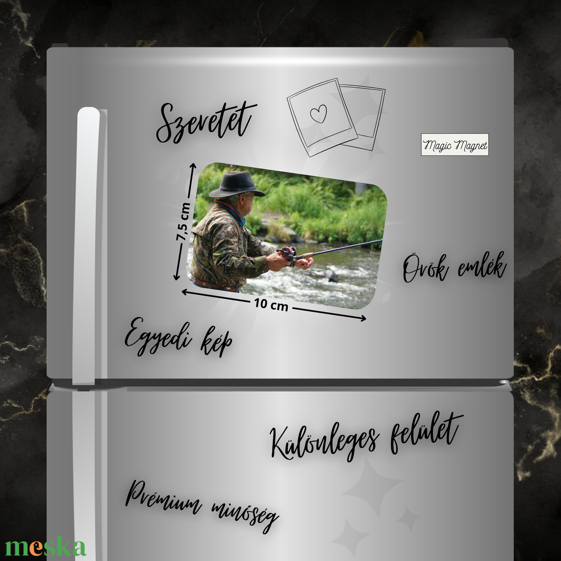 Egyedi Horgász Hűtőmágnes  10  7,5 cm - otthon & életmód - konyhafelszerelés, tálalás - konyhai dekoráció - hűtőmágnes - Meska.hu