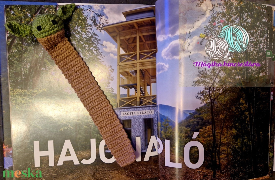 Horgolt Yoda könyvjelző  - otthon & életmód - dekoráció - asztal és polc dekoráció - horgolt & csipketerítő - Meska.hu