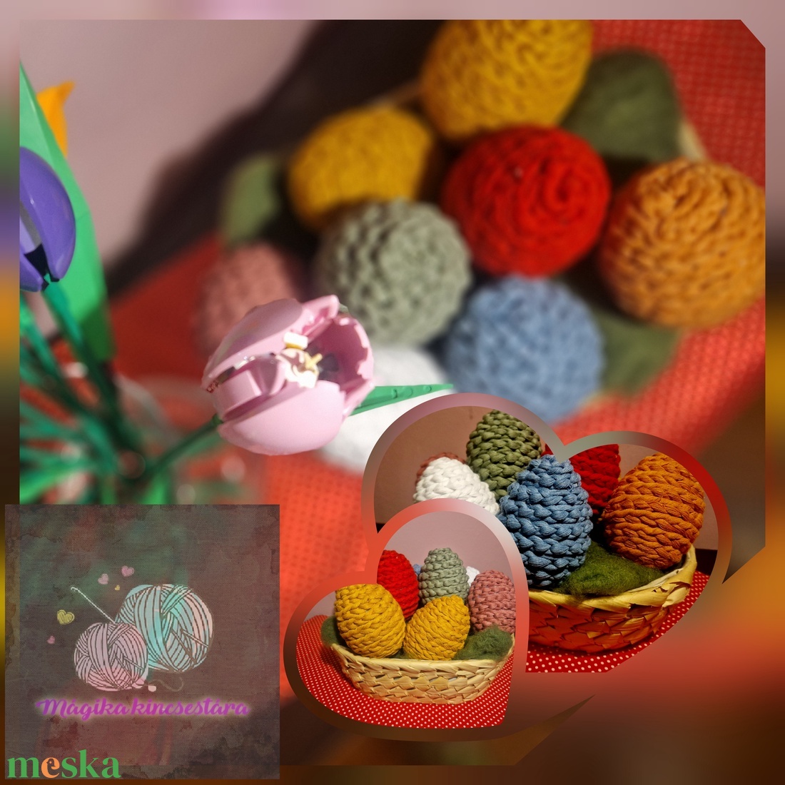 Horgolt húsvéti tojás - ünnepi díszek, dekorációk - húsvéti díszek és dekorációk - húsvéti asztaldíszek - Meska.hu