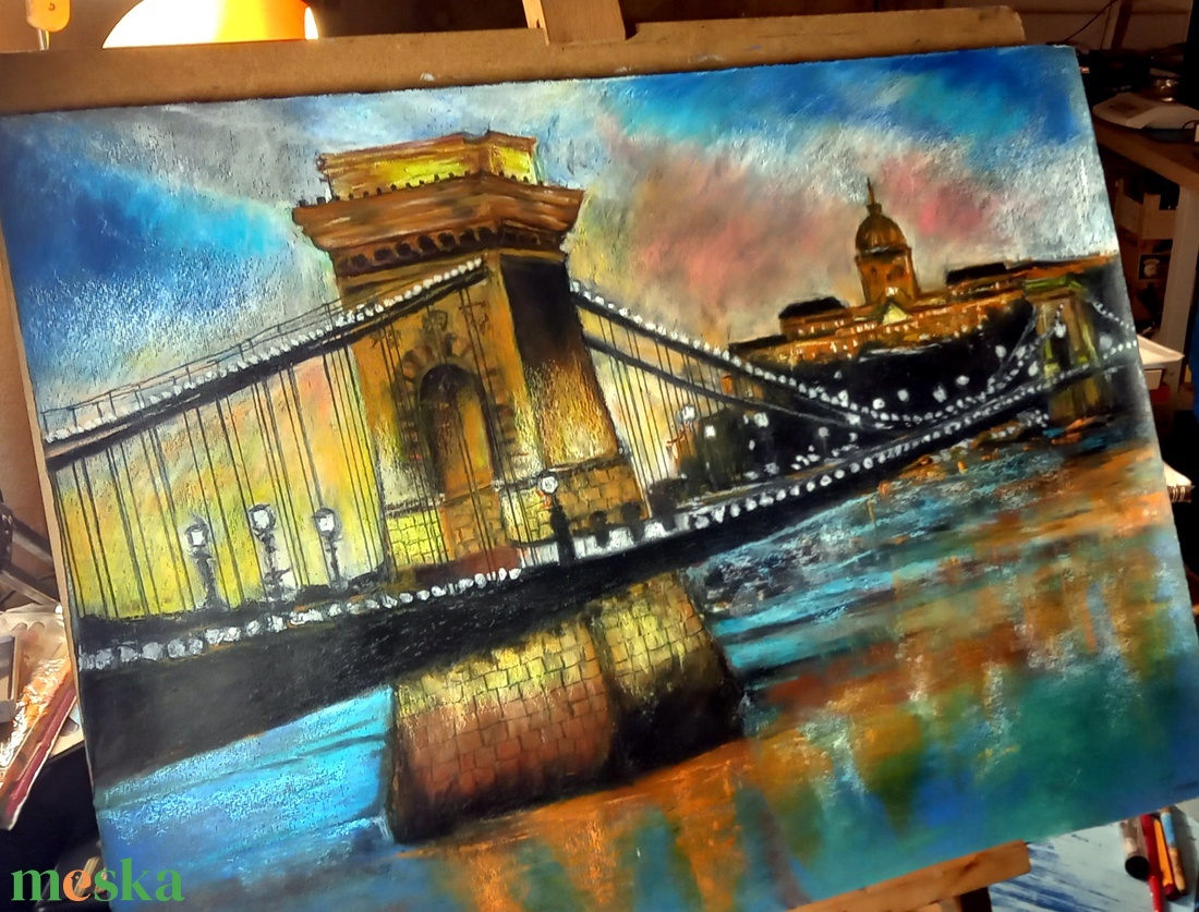 Kigyúltak már az esti fények... nagyméretű porpasztell-olajpasztell mixed media festmény keret nélkül - művészet - festmény - pasztell - Meska.hu Kigyúltak már az esti fények... nagyméretű porpasztell-olajpasztell mixed media festmény keret nélkül - művészet - festmény - pasztell - Meska.hu