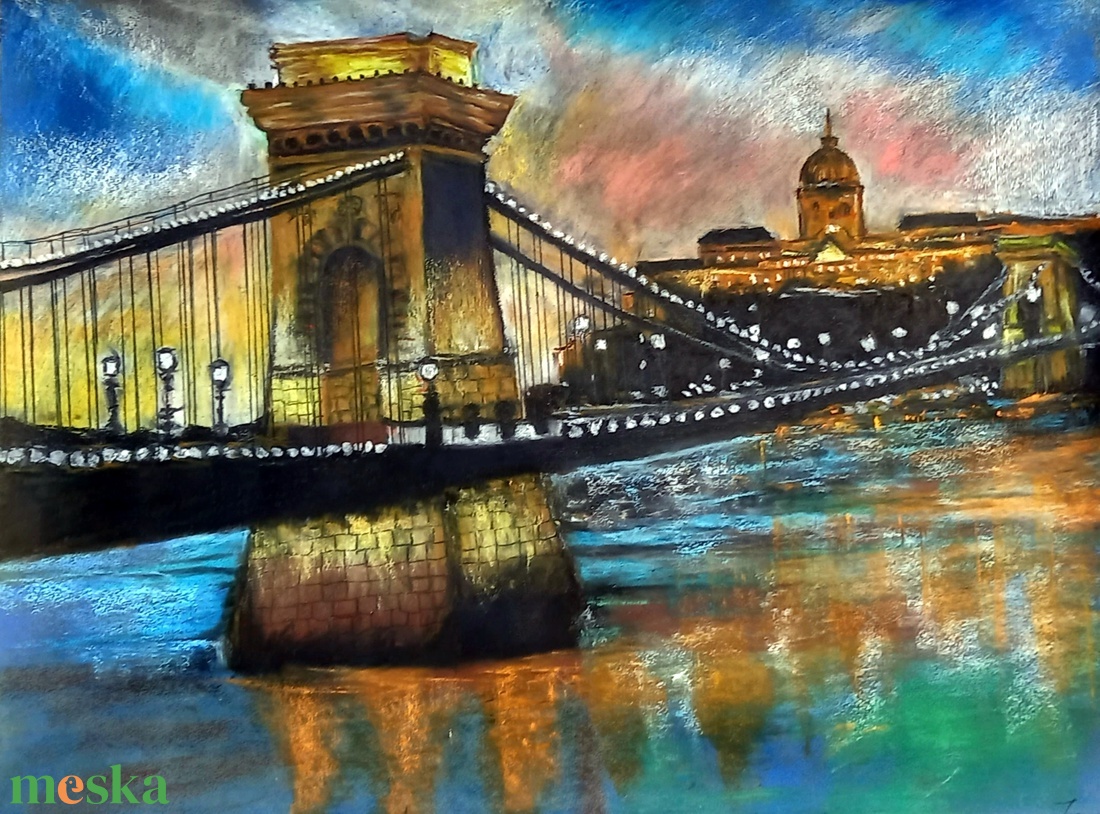 Kigyúltak már az esti fények... nagyméretű porpasztell-olajpasztell mixed media festmény keret nélkül - művészet - festmény - pasztell - Meska.hu Kigyúltak már az esti fények... nagyméretű porpasztell-olajpasztell mixed media festmény keret nélkül - művészet - festmény - pasztell - Meska.hu