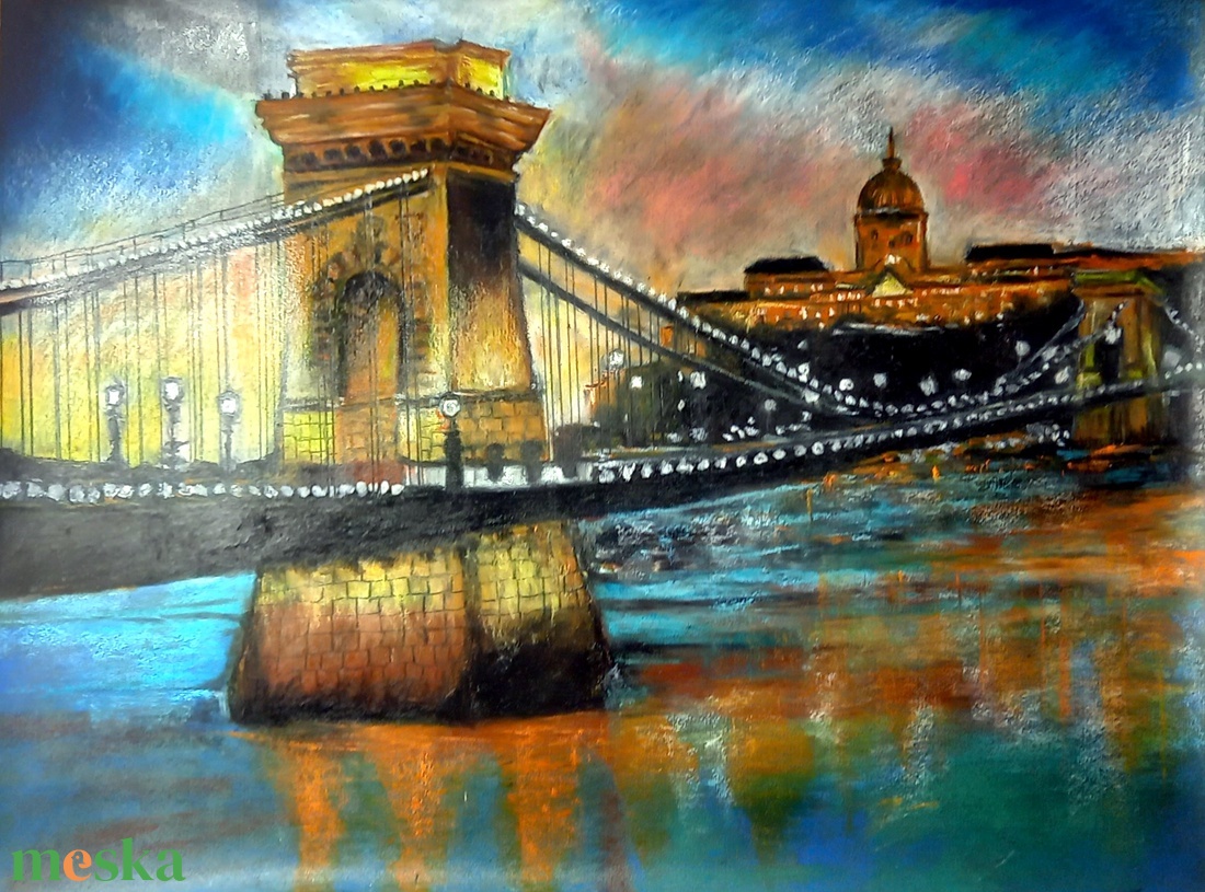 Kigyúltak már az esti fények... nagyméretű porpasztell-olajpasztell mixed media festmény keret nélkül - művészet - festmény - pasztell - Meska.hu Kigyúltak már az esti fények... nagyméretű porpasztell-olajpasztell mixed media festmény keret nélkül - művészet - festmény - pasztell - Meska.hu