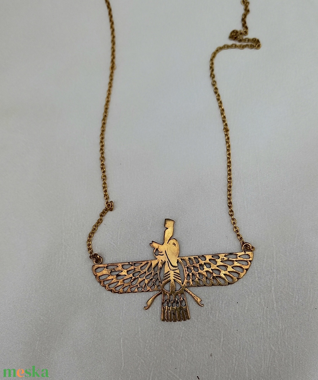 Arany Faravahar sárgaréz 14 K arany bevonatos egyedi, kézzel fűrészelt medálos nyaklánc - ékszer - nyaklánc - medálos nyaklánc - Meska.hu Arany Faravahar sárgaréz 14 K arany bevonatos egyedi, kézzel fűrészelt medálos nyaklánc - ékszer - nyaklánc - medálos nyaklánc - Meska.hu