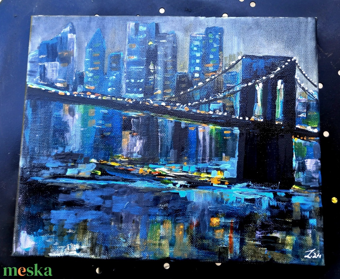 Éjszaka Brooklynban akrilfestmény fekete feszített vásznon, 25x30, keret nélkül - művészet - festmény - akril - Meska.hu Éjszaka Brooklynban akrilfestmény fekete feszített vásznon, 25x30, keret nélkül - művészet - festmény - akril - Meska.hu