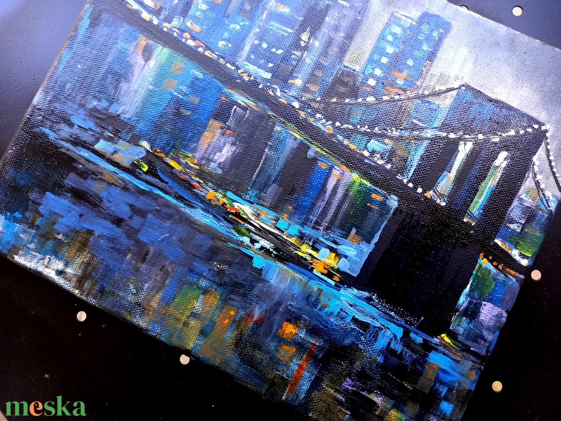 Éjszaka Brooklynban akrilfestmény fekete feszített vásznon, 25x30, keret nélkül - művészet - festmény - akril - Meska.hu Éjszaka Brooklynban akrilfestmény fekete feszített vásznon, 25x30, keret nélkül - művészet - festmény - akril - Meska.hu