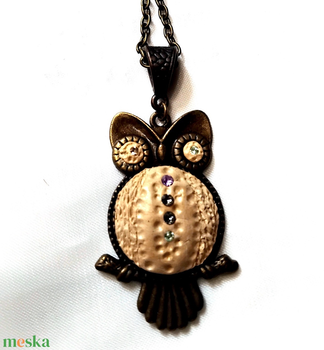 Owl I Need Is U Ceralun Bagoly medálalapos lánc Swarovski strasszokkal - ékszer - nyaklánc - medálos nyaklánc - Meska.hu Owl I Need Is U Ceralun Bagoly medálalapos lánc Swarovski strasszokkal - ékszer - nyaklánc - medálos nyaklánc - Meska.hu