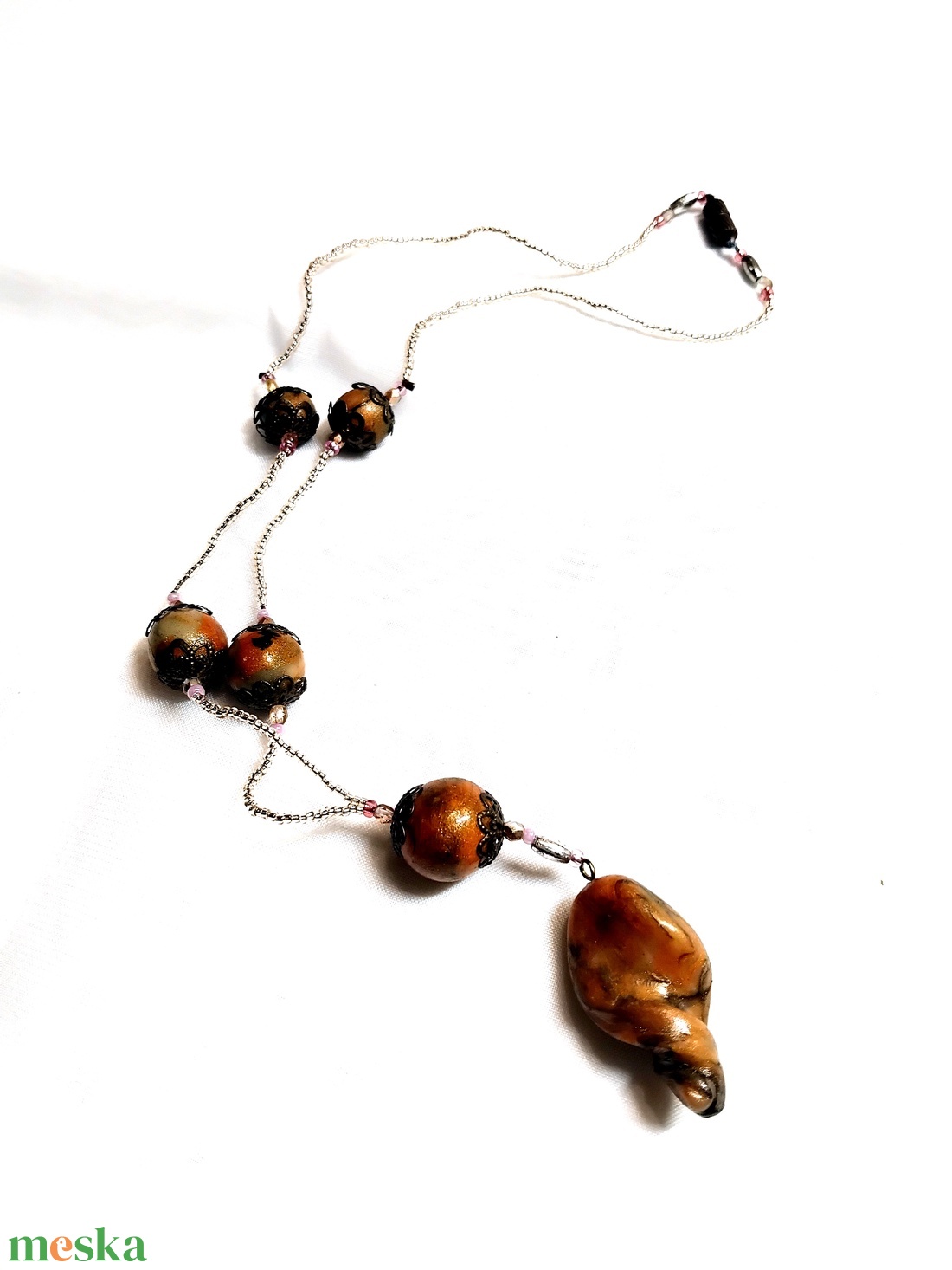 Honeydrops ékszergyurma nyaklánc, félhosszú-rövid, gyöngyfűzött szálon - ékszer - nyaklánc - bogyós nyaklánc - Meska.hu