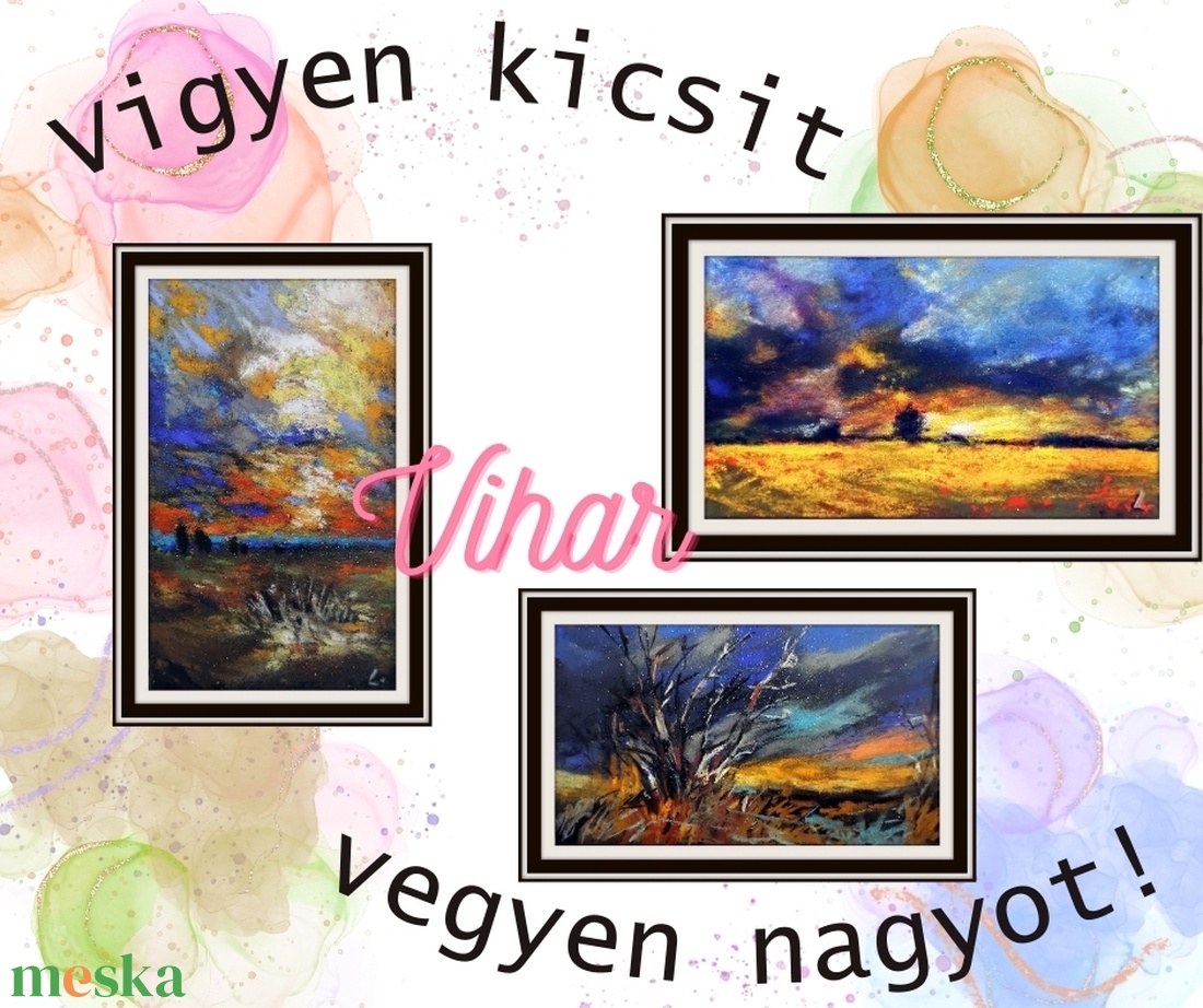 Vigyen kicsit, vegyen nagyot! - Vihar témájú miniatűr pasztell festmények keret nélkül, valamint rendelésre más formátum - művészet - festmény - pasztell - Meska.hu