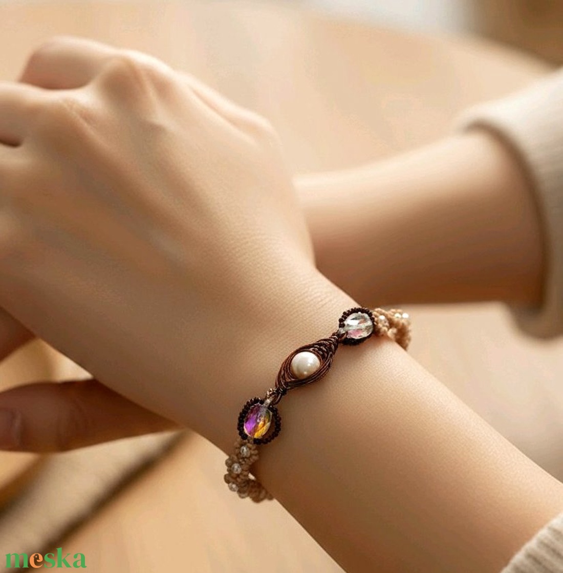 Új év evil eye karkötők rózsaszín árnyalatok, megrendelésre - ékszer - karkötő - gyöngyös karkötő - Meska.hu