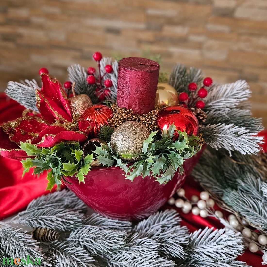 Piros karácsonyi gyertyás asztaldísz - karácsony - adventi díszek - adventi asztaldísz - Meska.hu Piros karácsonyi gyertyás asztaldísz - karácsony - adventi díszek - adventi asztaldísz - Meska.hu