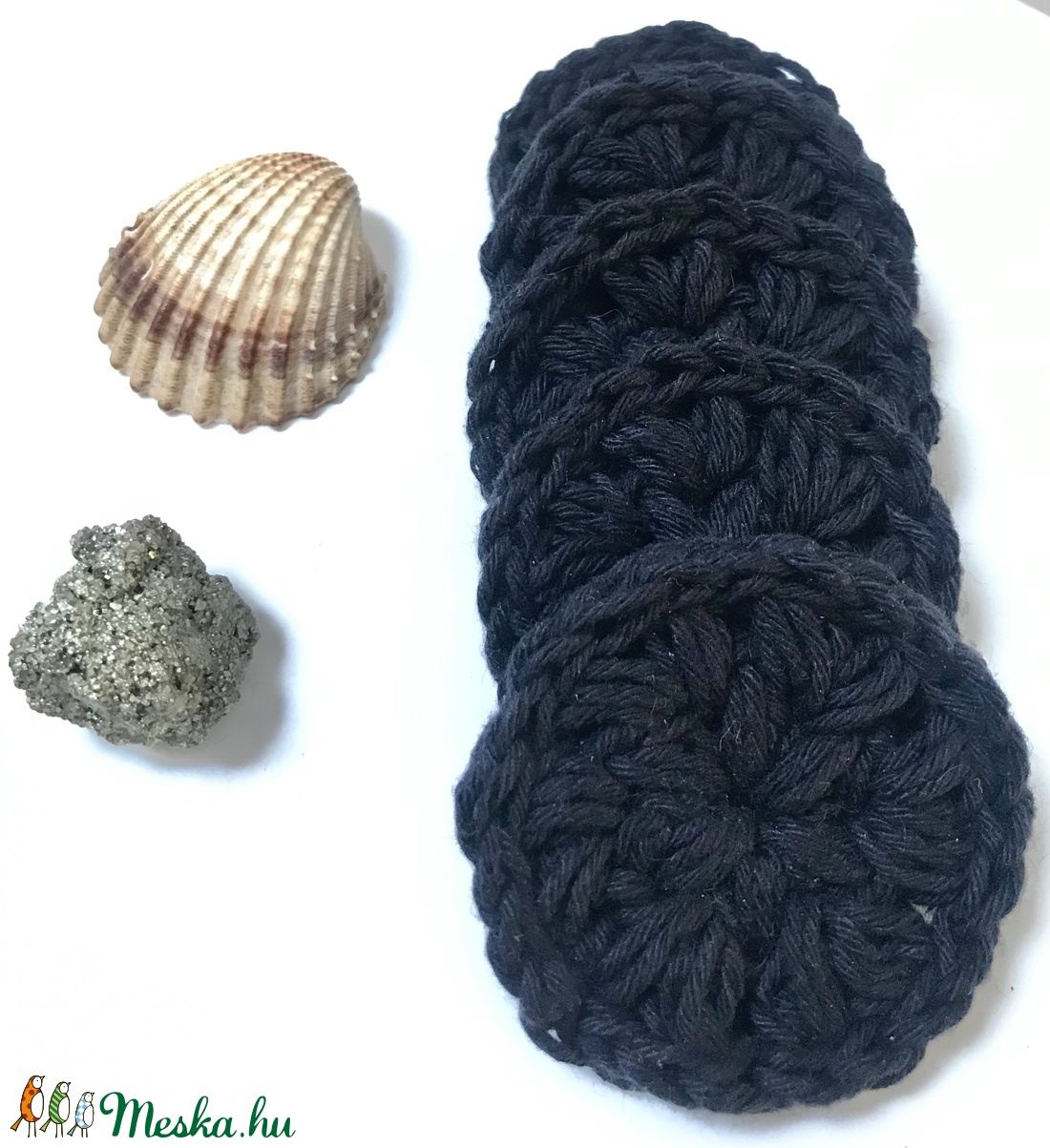 Horgolt arctisztító korong garnitúra, sötétkék - szépségápolás - arcápolás - arctisztító korong - Meska.hu Horgolt arctisztító korong garnitúra, sötétkék - szépségápolás - arcápolás - arctisztító korong - Meska.hu
