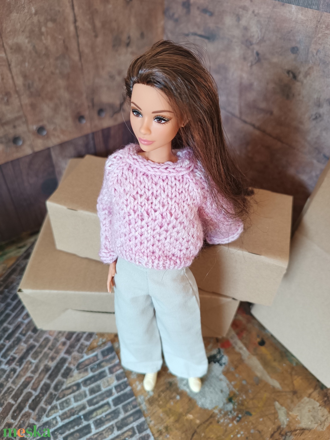 My B doll sweater 25/03 - pulcsi kötésminta - diy (csináld magad) - szabásminta, útmutató - kötésminták - Meska.hu