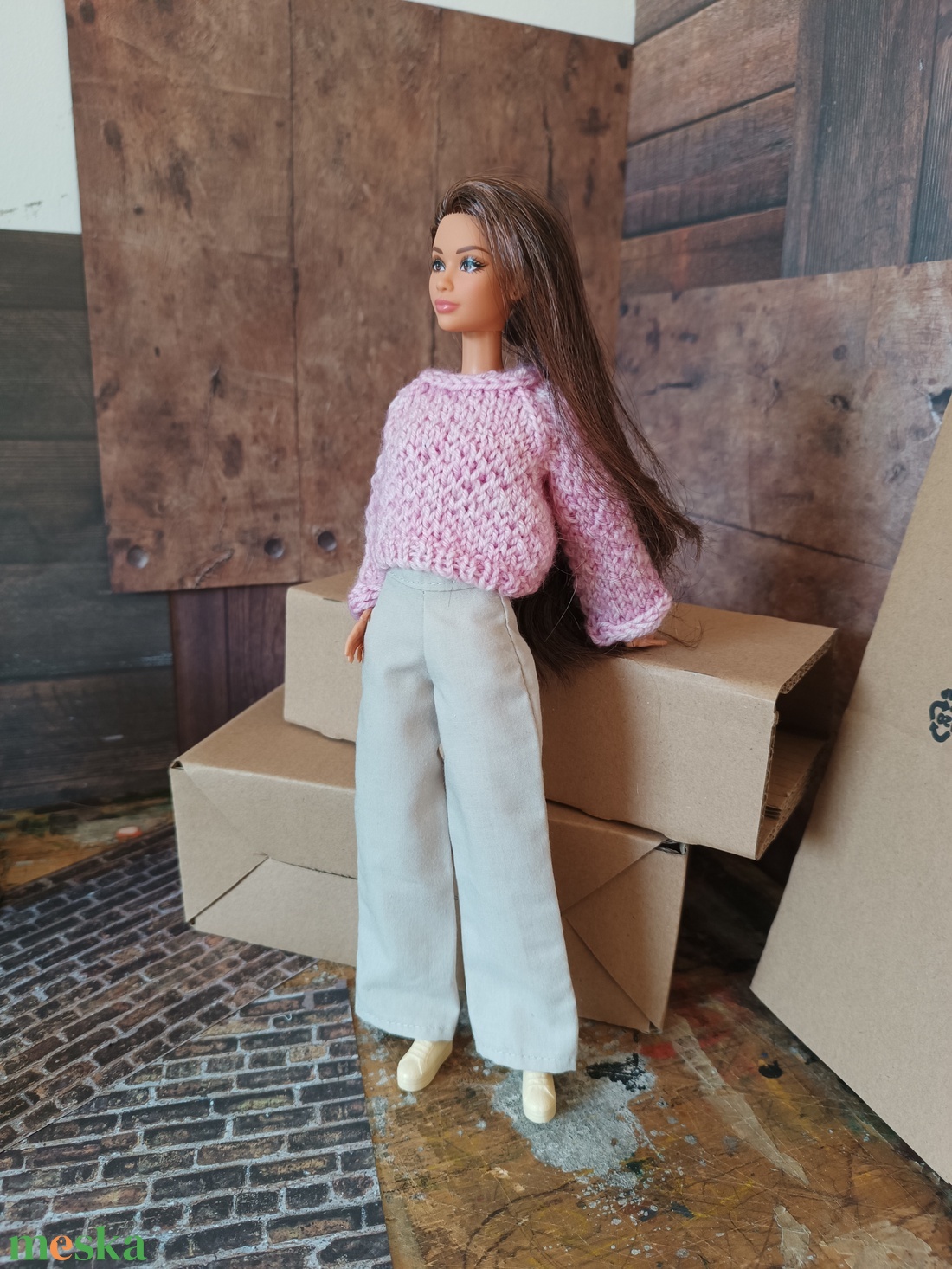 My B doll sweater 25/03 - pulcsi kötésminta - diy (csináld magad) - szabásminta, útmutató - kötésminták - Meska.hu