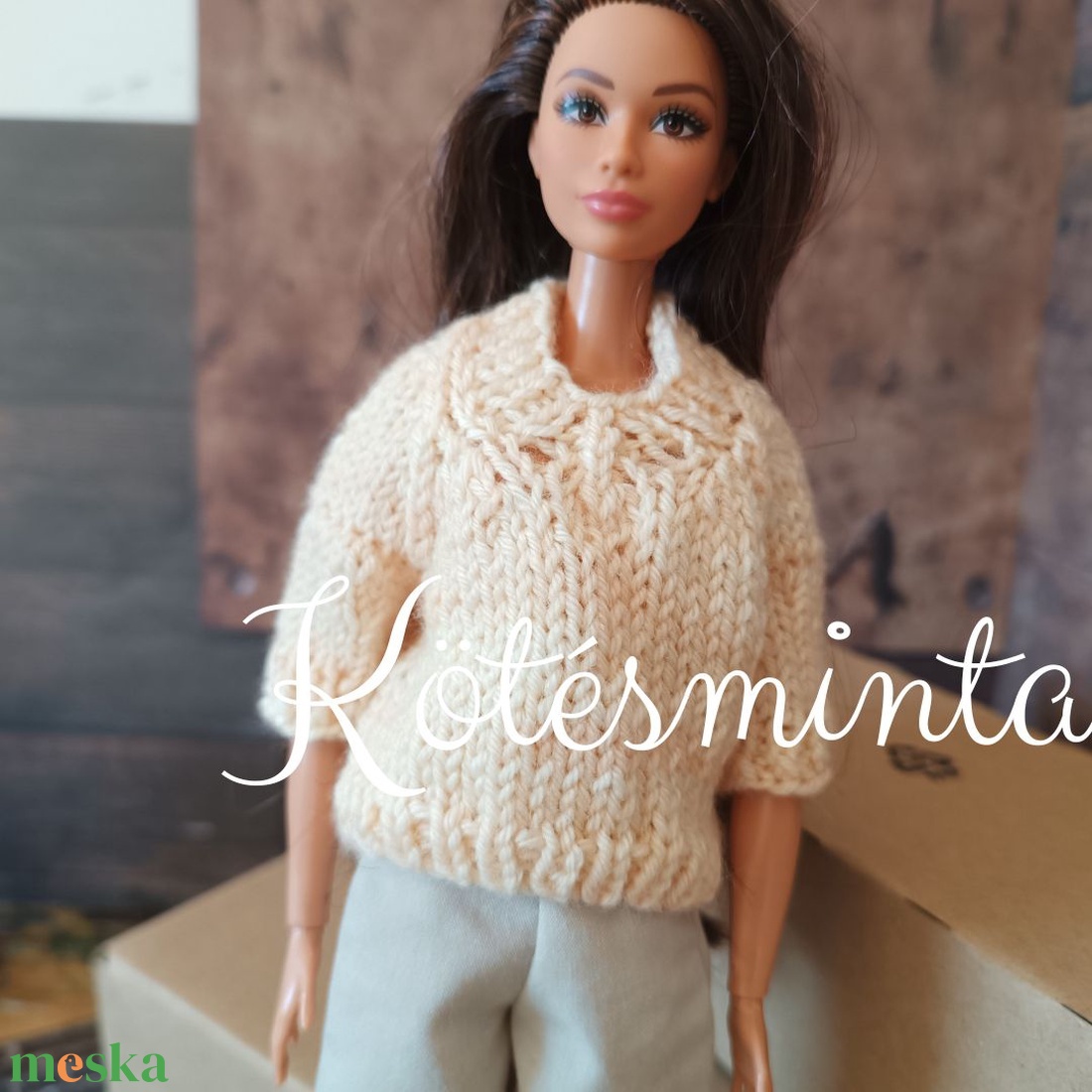 My B doll sweater 25/12 - pulcsi kötésminta - diy (csináld magad) - szabásminta, útmutató - kötésminták - Meska.hu