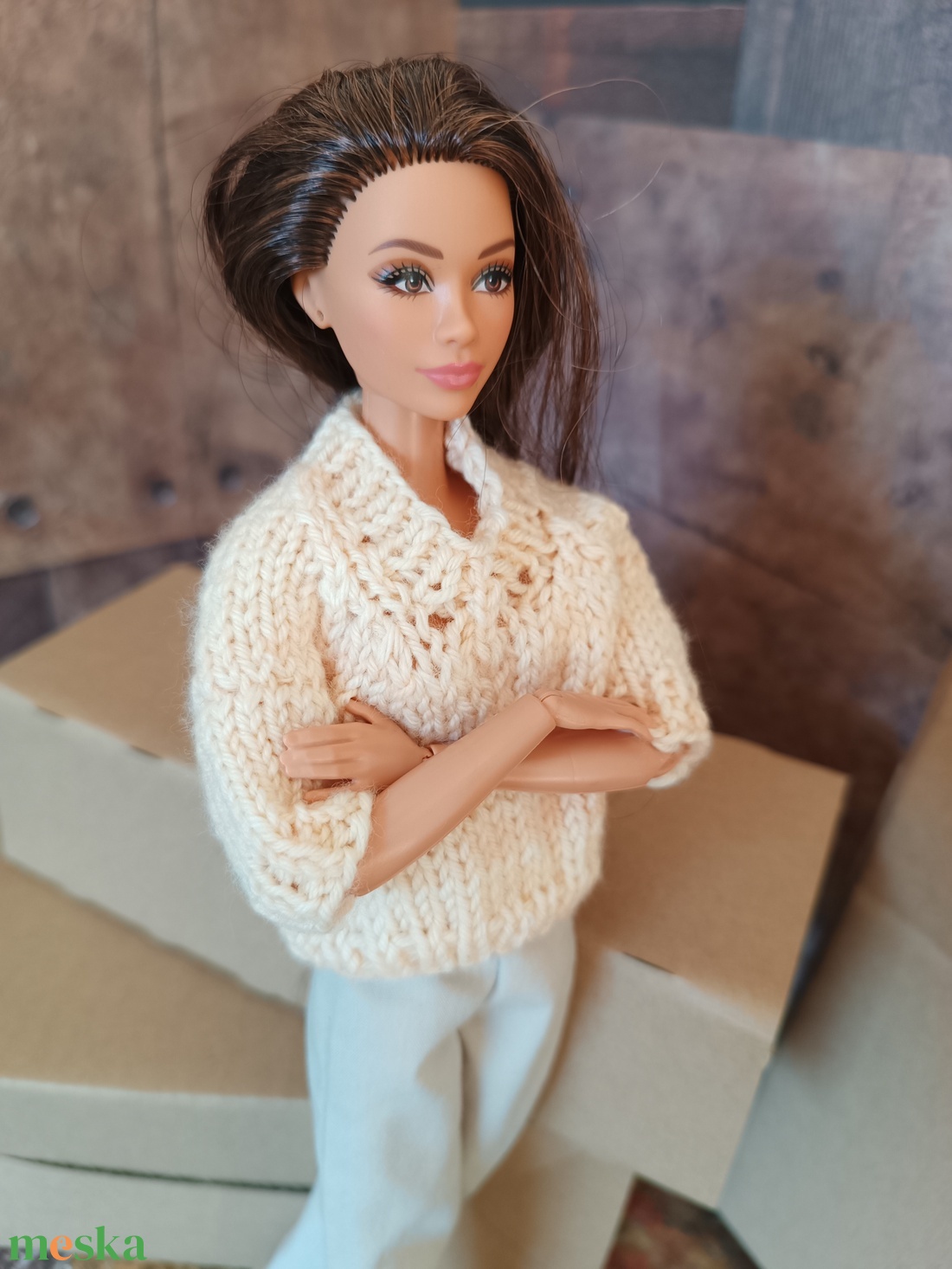 My B doll sweater 25/12 - pulcsi kötésminta - diy (csináld magad) - szabásminta, útmutató - kötésminták - Meska.hu