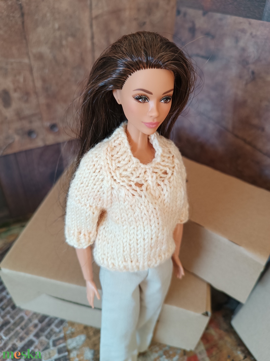 My B doll sweater 25/12 - pulcsi kötésminta - diy (csináld magad) - szabásminta, útmutató - kötésminták - Meska.hu