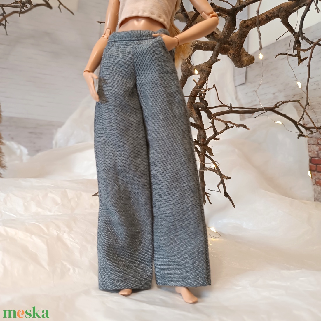 Bő szárú nadrág Barbie babára  - játék & sport - baba & babaház - barbie ruhák - Meska.hu