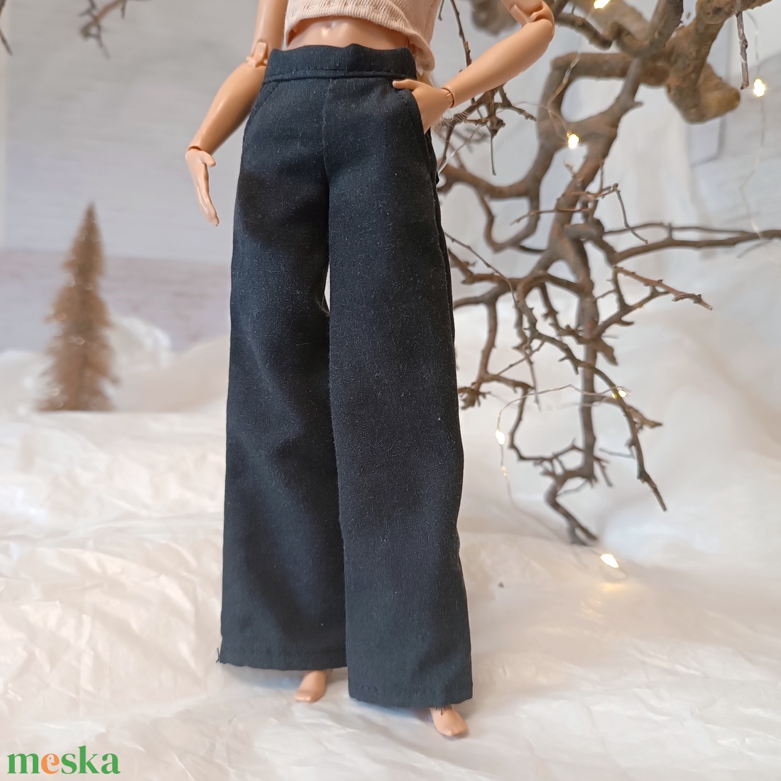 Bő szárú nadrág Barbie babára  - játék & sport - baba & babaház - barbie ruhák - Meska.hu