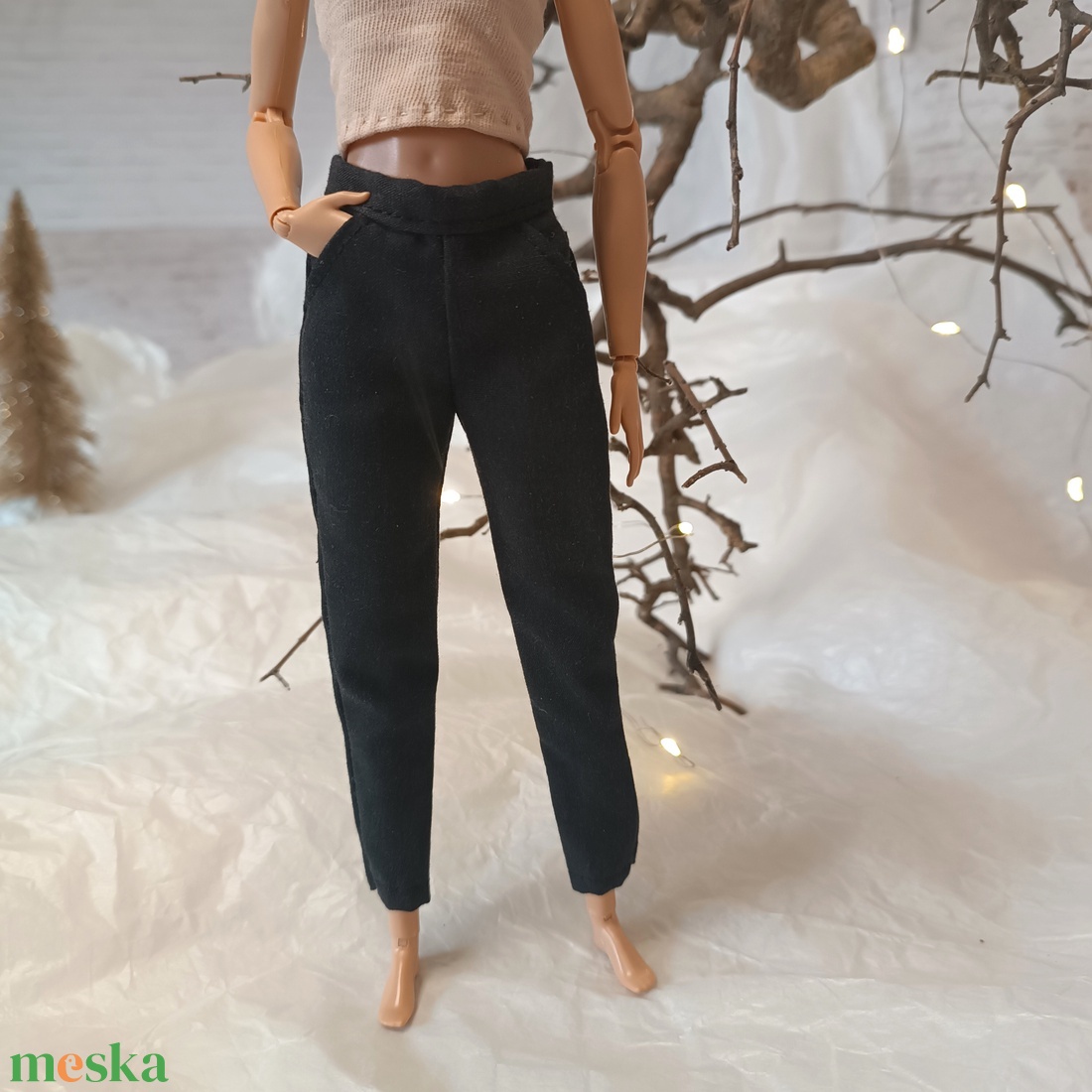 Szűk szárú nadrág Barbie babára  - játék & sport - baba & babaház - barbie ruhák - Meska.hu