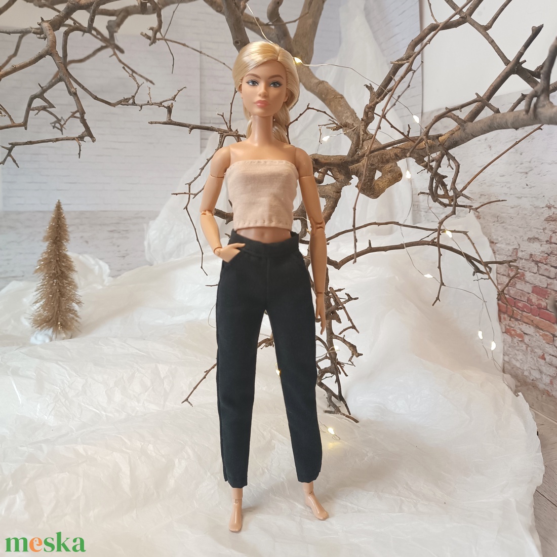 Szűk szárú nadrág Barbie babára  - játék & sport - baba & babaház - barbie ruhák - Meska.hu