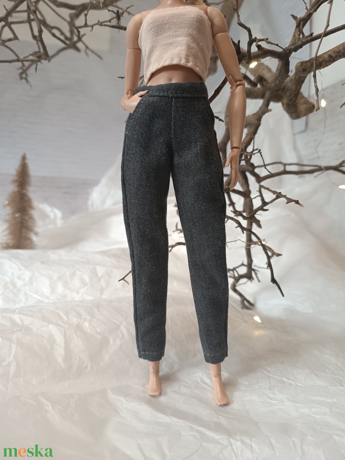 Szűk szárú nadrág Barbie babára  - játék & sport - baba & babaház - barbie ruhák - Meska.hu