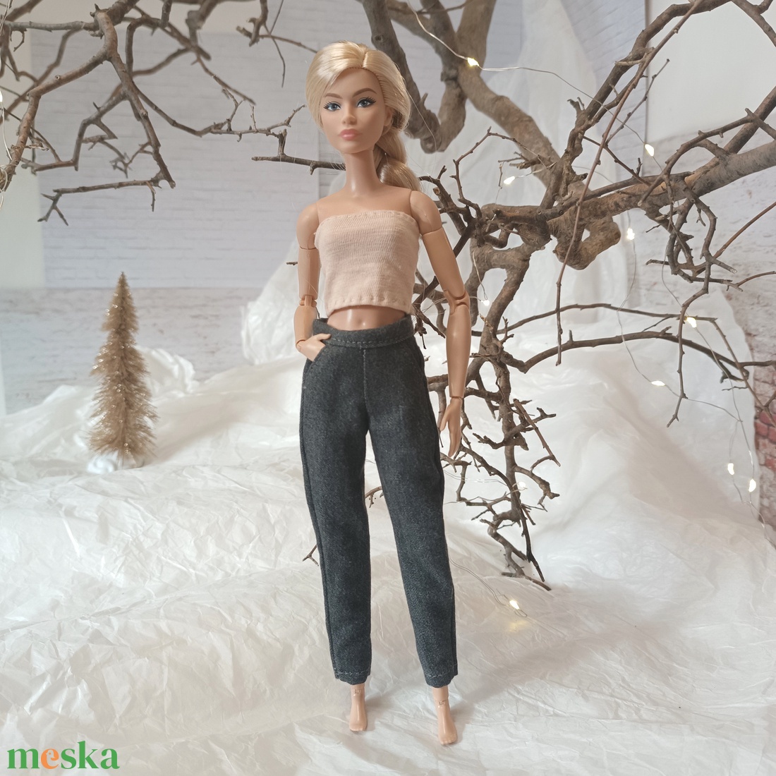 Szűk szárú nadrág Barbie babára  - játék & sport - baba & babaház - barbie ruhák - Meska.hu