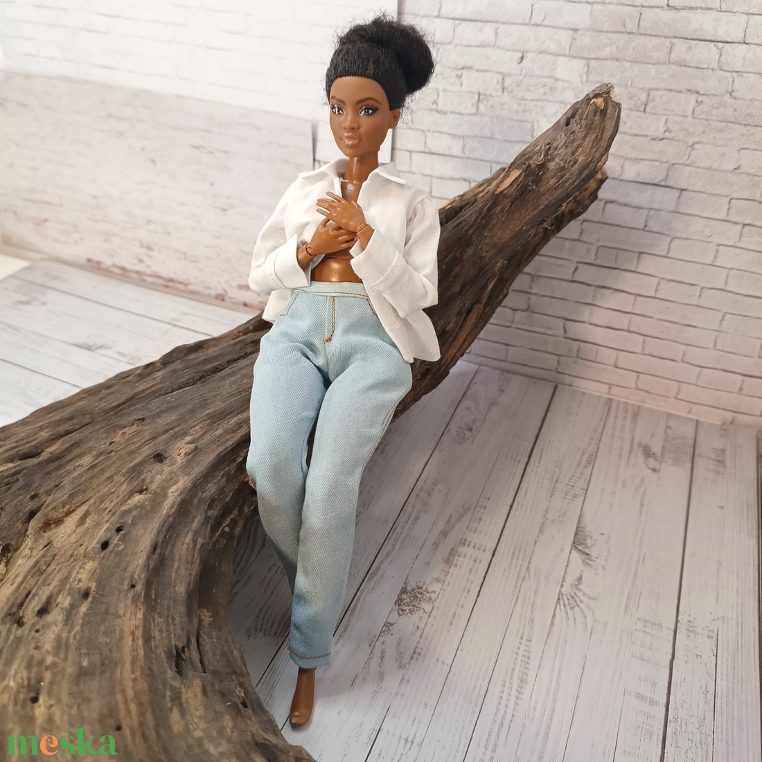 Barbie farmer nadrág, curvy  - játék & sport - baba & babaház - barbie ruhák - Meska.hu