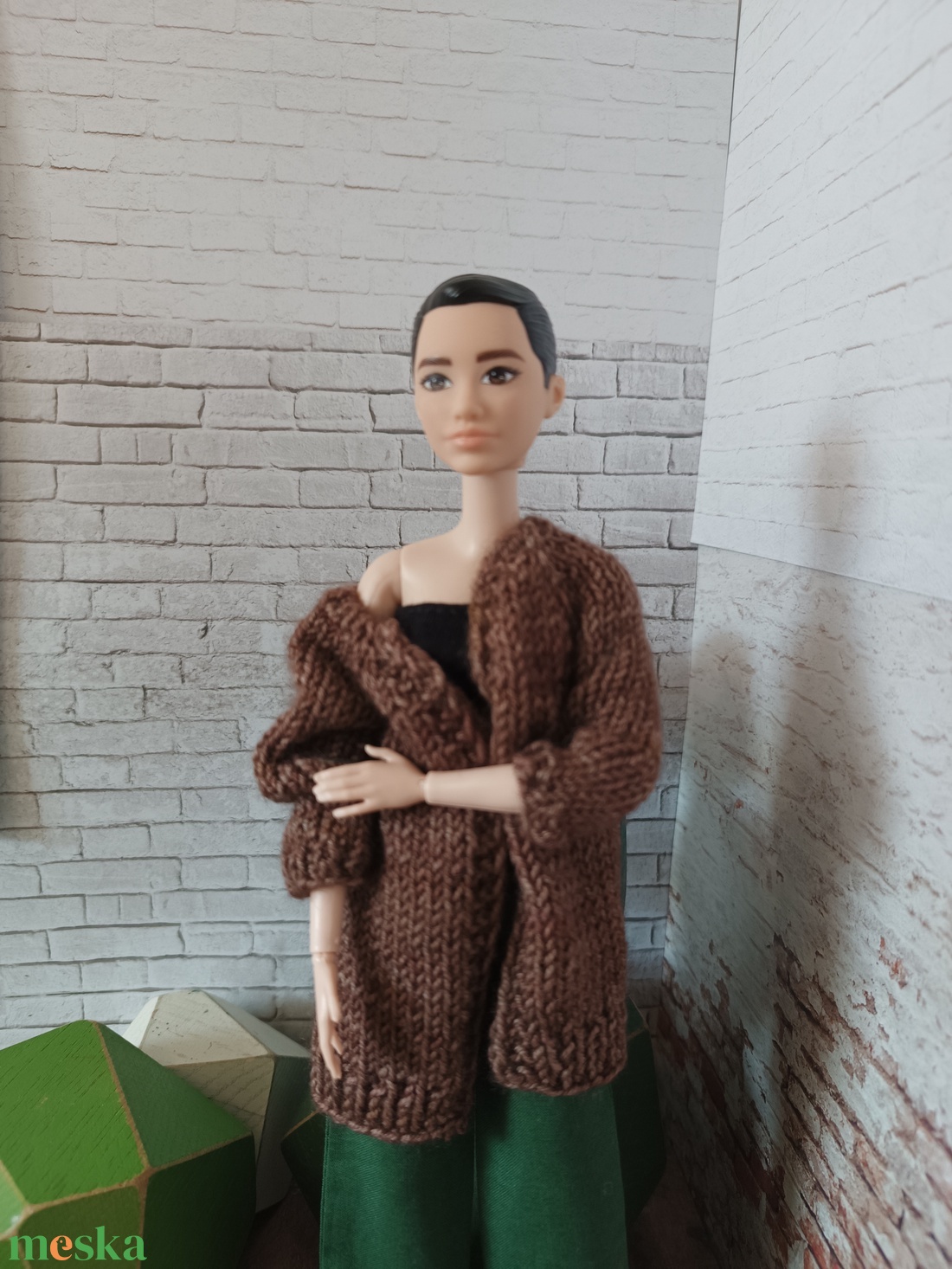 Barbie kötött kardigán  - játék & sport - baba & babaház - barbie ruhák - Meska.hu