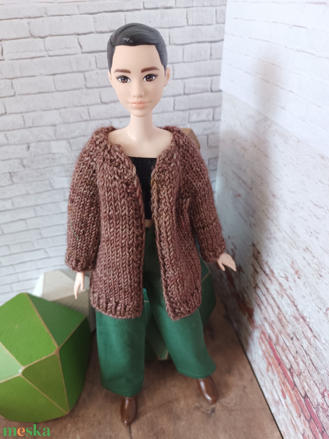 Barbie kötött kardigán  - játék & sport - baba & babaház - barbie ruhák - Meska.hu