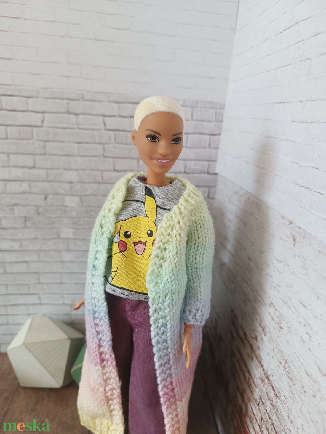 Barbie kötött kardigán  - játék & sport - baba & babaház - barbie ruhák - Meska.hu