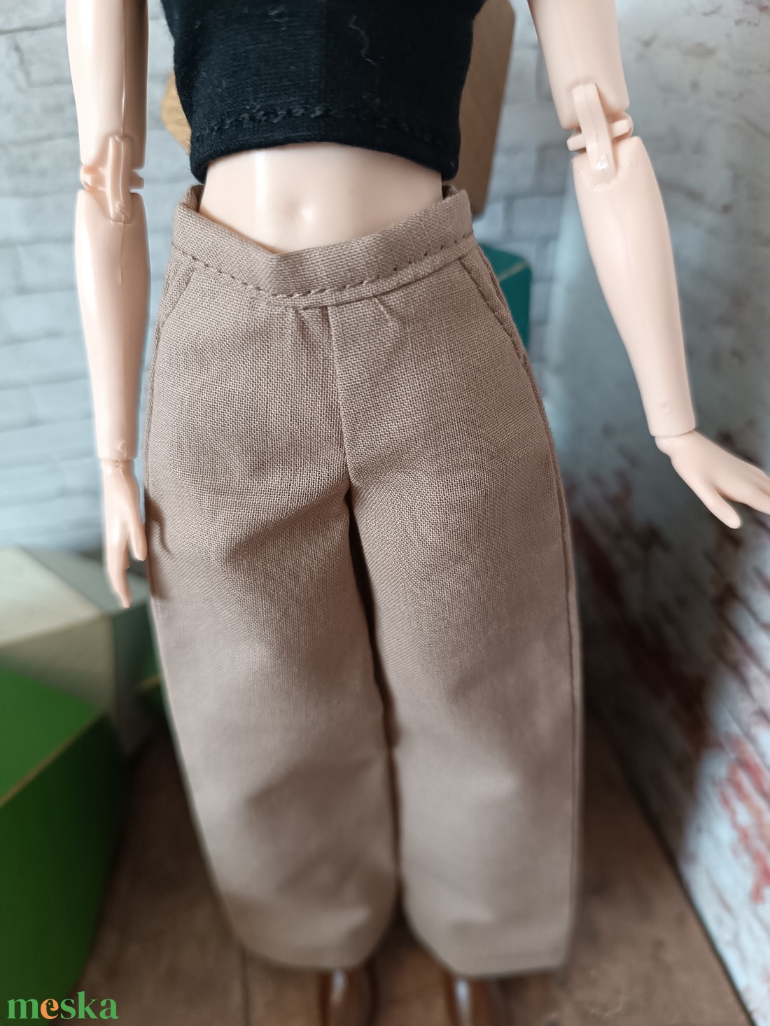 Bő szárú nadrág Barbie babára  - játék & sport - baba & babaház - barbie ruhák - Meska.hu