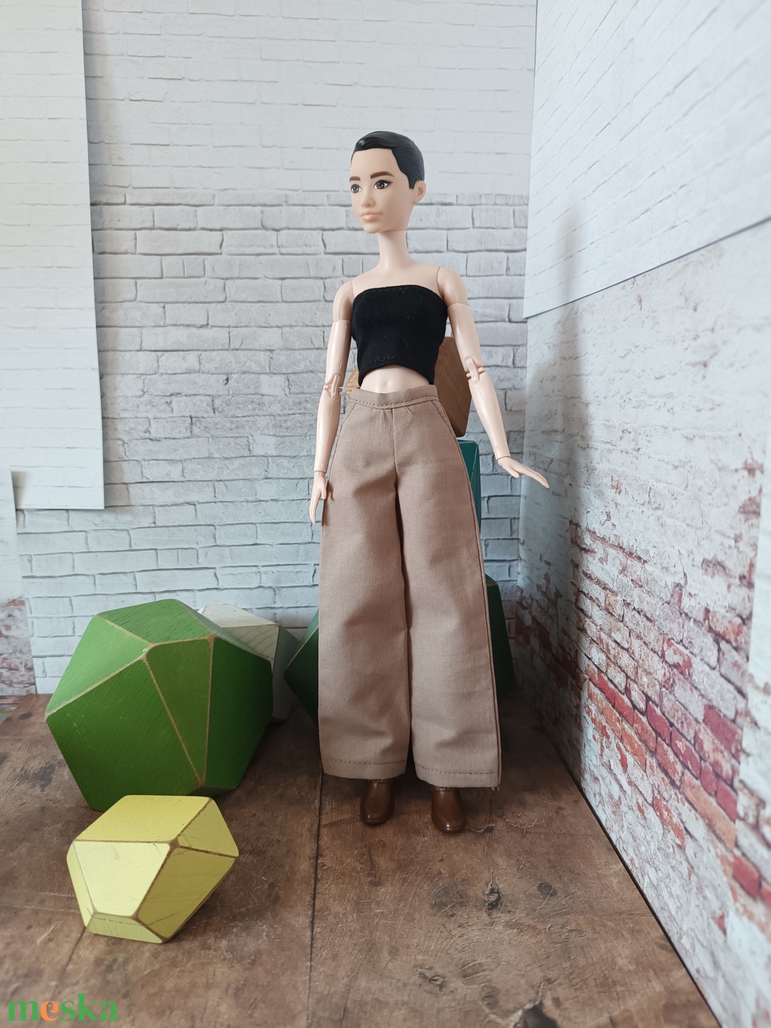 Bő szárú nadrág Barbie babára  - játék & sport - baba & babaház - barbie ruhák - Meska.hu