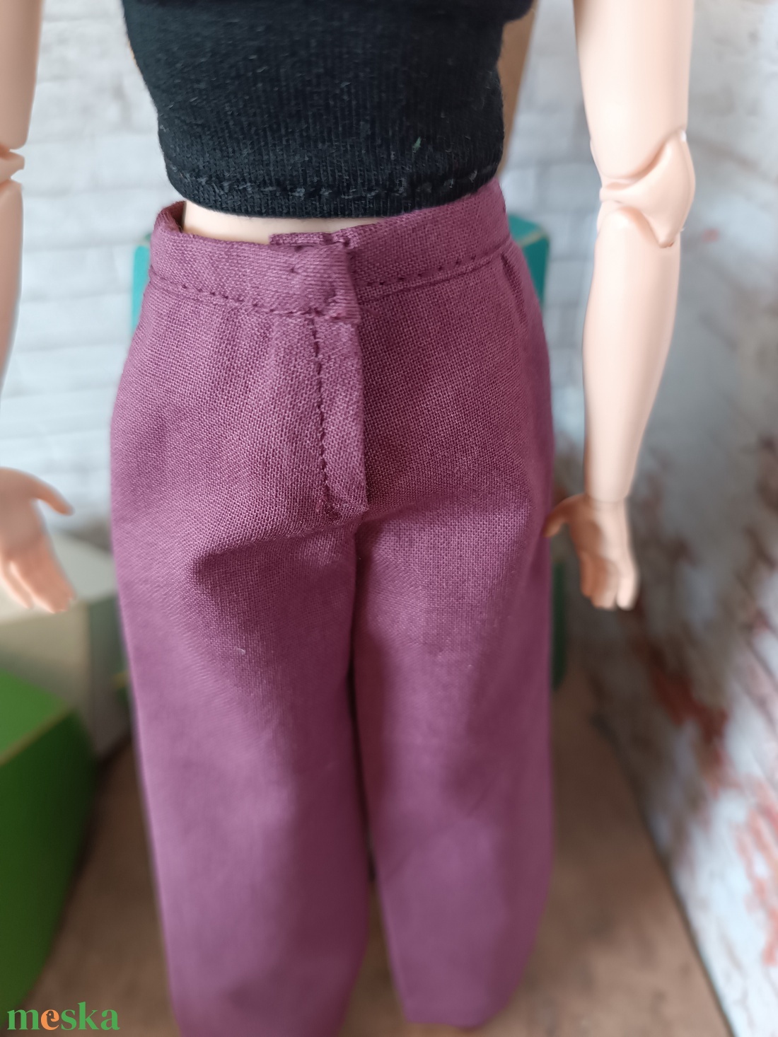 Bő szárú nadrág Barbie babára  - játék & sport - baba & babaház - barbie ruhák - Meska.hu