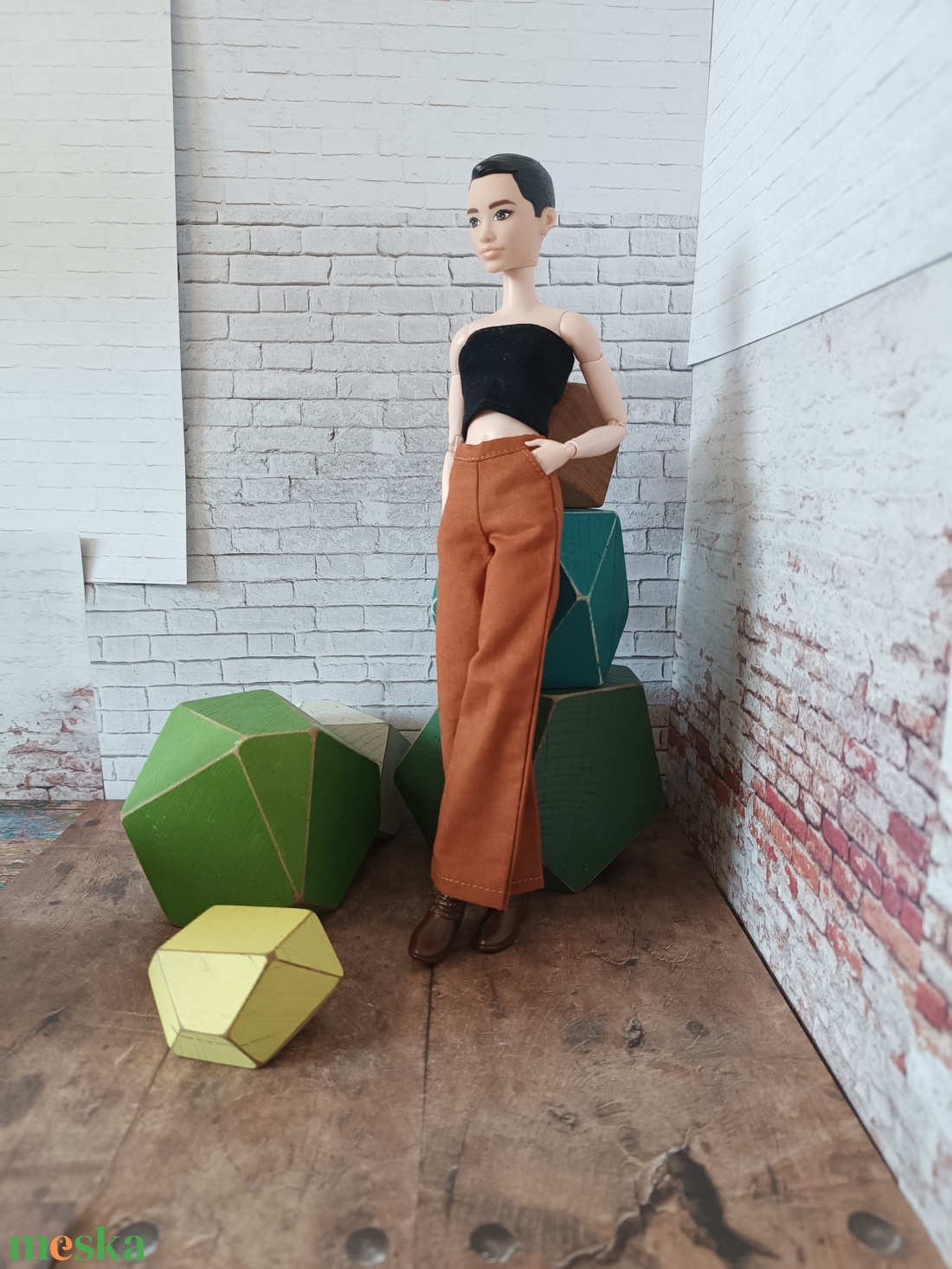 Bő szárú nadrág Barbie babára  - játék & sport - baba & babaház - barbie ruhák - Meska.hu