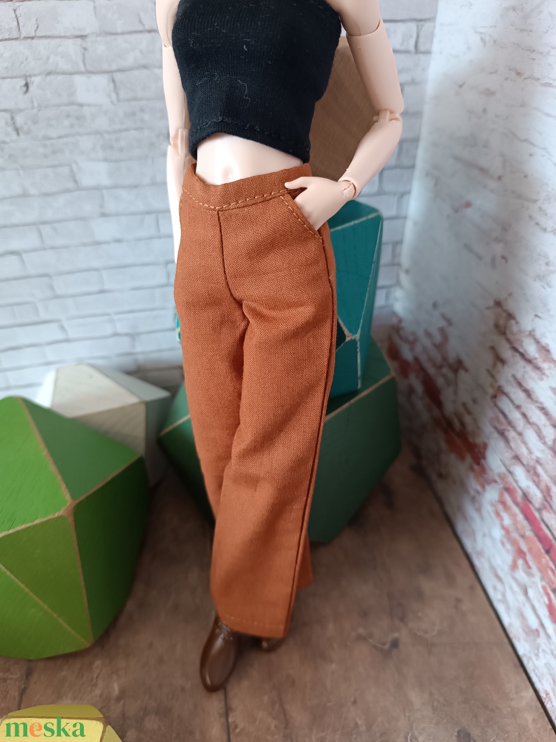 Bő szárú nadrág Barbie babára  - játék & sport - baba & babaház - barbie ruhák - Meska.hu