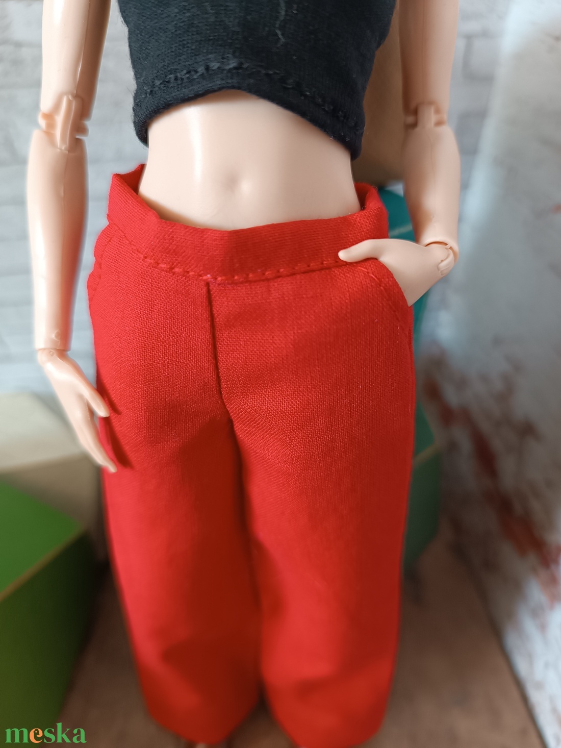 Bő szárú nadrág Barbie babára  - játék & sport - baba & babaház - barbie ruhák - Meska.hu