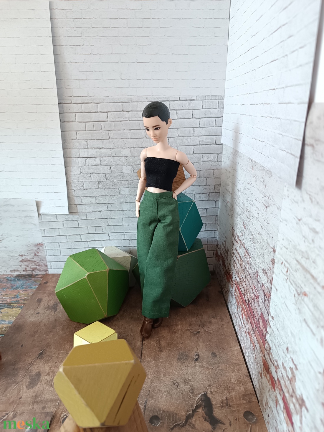 Bő szárú nadrág Barbie babára  - játék & sport - baba & babaház - barbie ruhák - Meska.hu