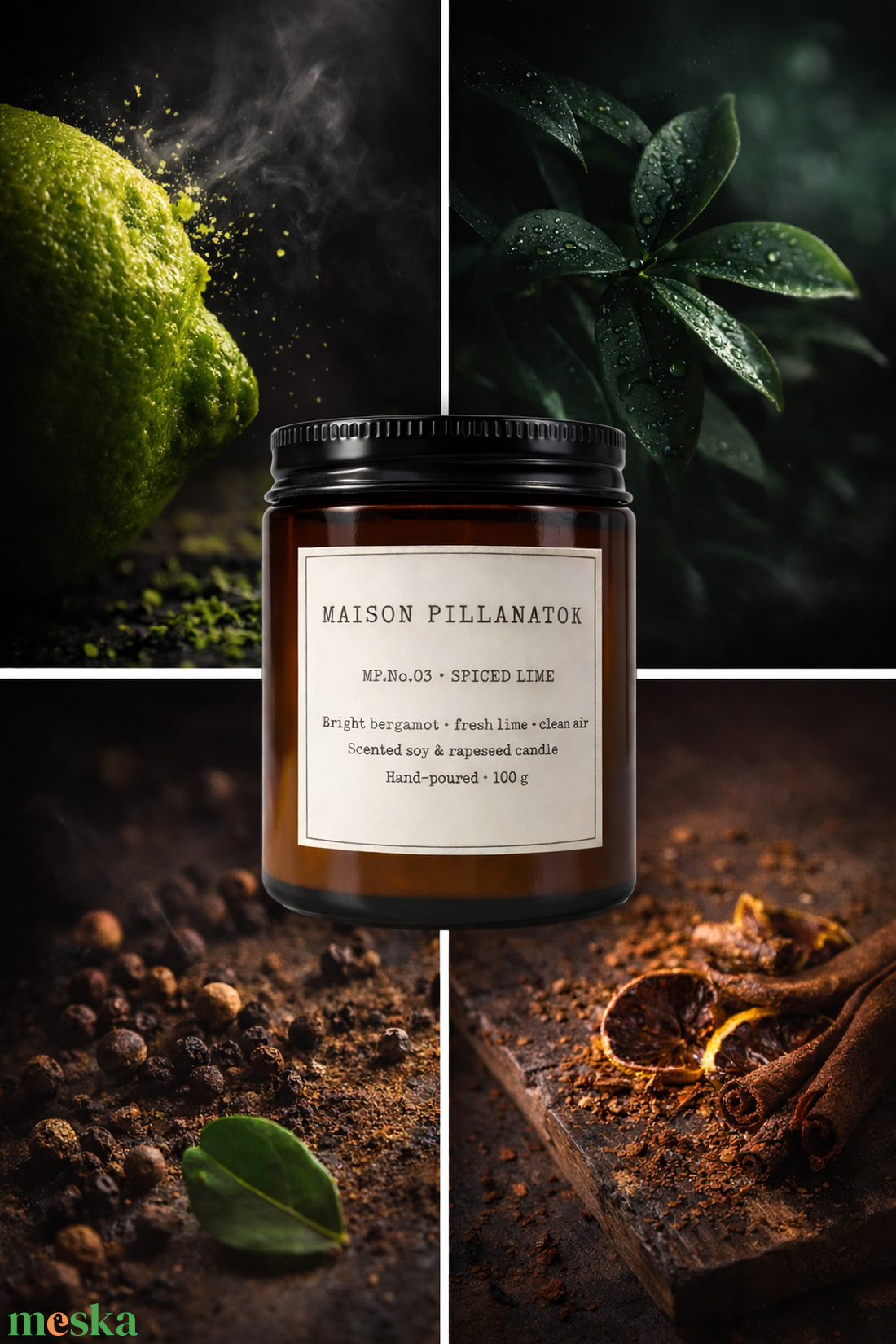 MP.No.03 - SPICED LIME - otthon & életmód - gyertya, illat, aroma - gyertya - Meska.hu